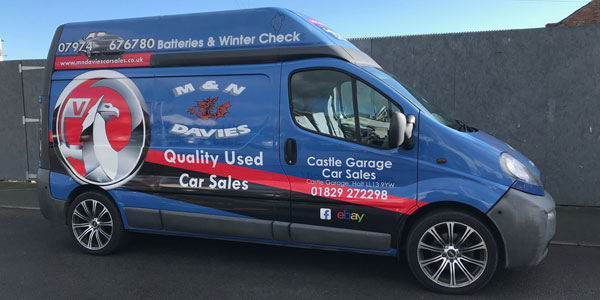 M&N Davies Car Sales van